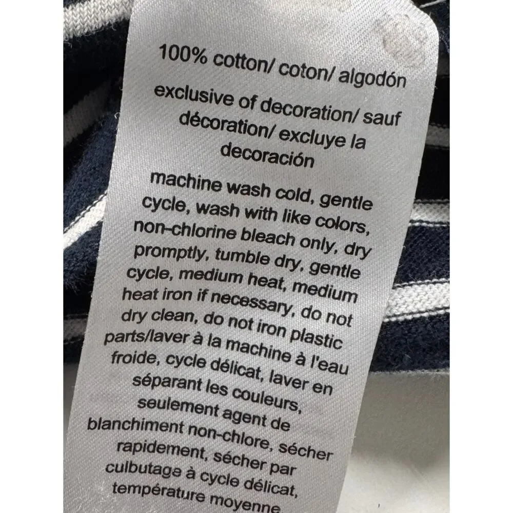 Tommy Hilfiger Womens Small Stiped Blue Hooded Top 100% Cotton - Picture 3 of 7